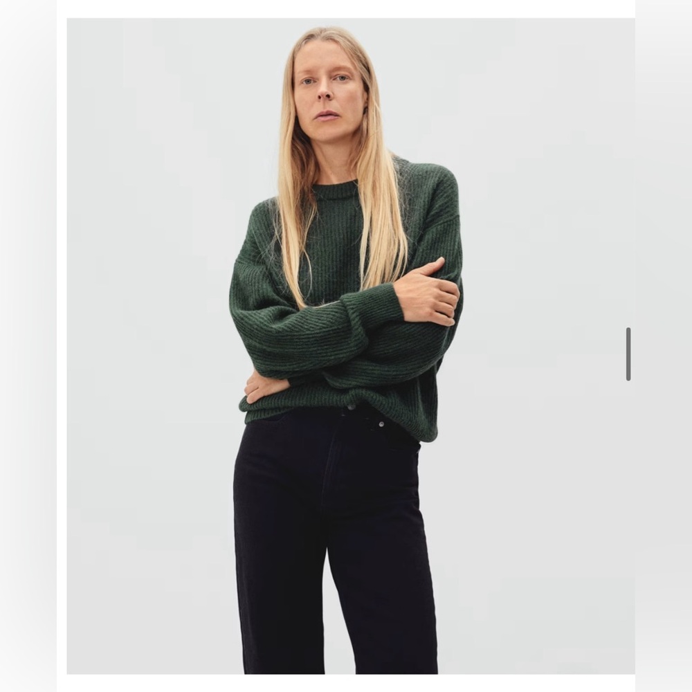Women's Everlane Cocoon Crew Sweater, Great Condition, Size Small, Color Spruce